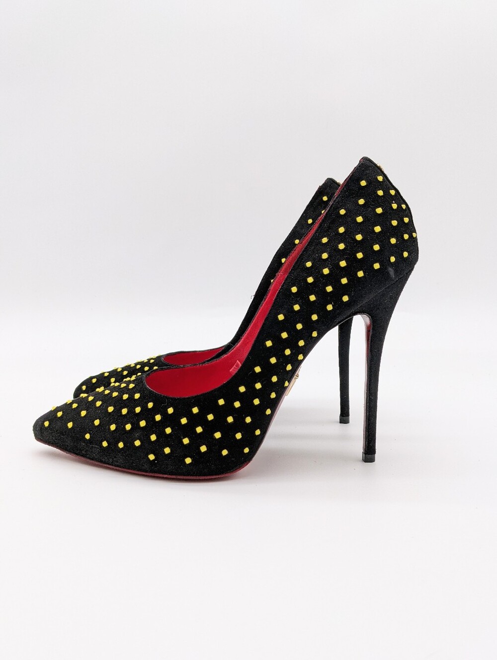 CESARE PACIOTTI black Suede Studded Heels 40